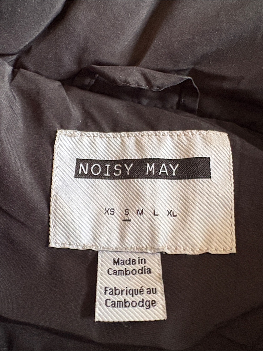 Noisy May Long Black Quilted Sleeveless Puffer Vest Size Small - Picture 3 of 6